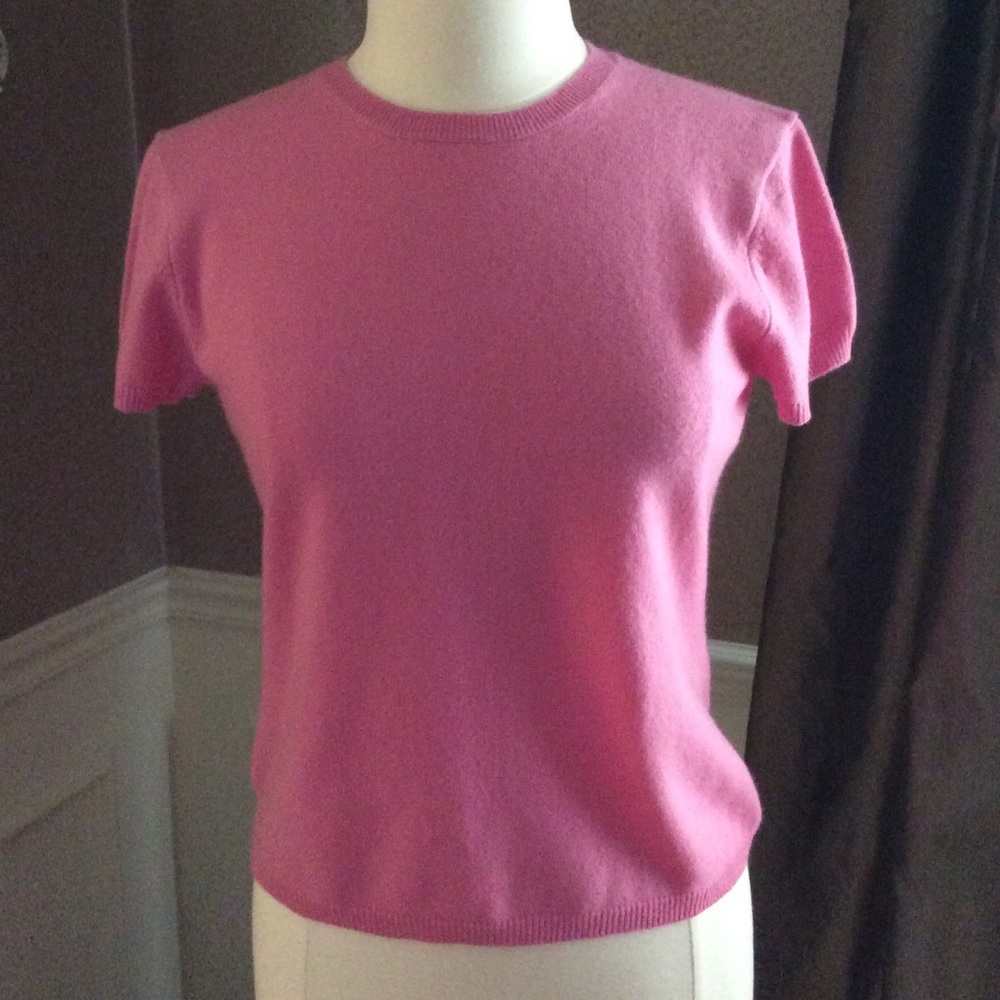 Light Pink Short Sleeve Cashmere Top